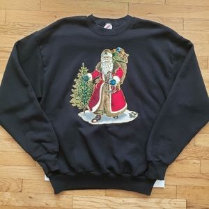 Jerzees Crewneck Santa Claus sweatshirt Large vtg